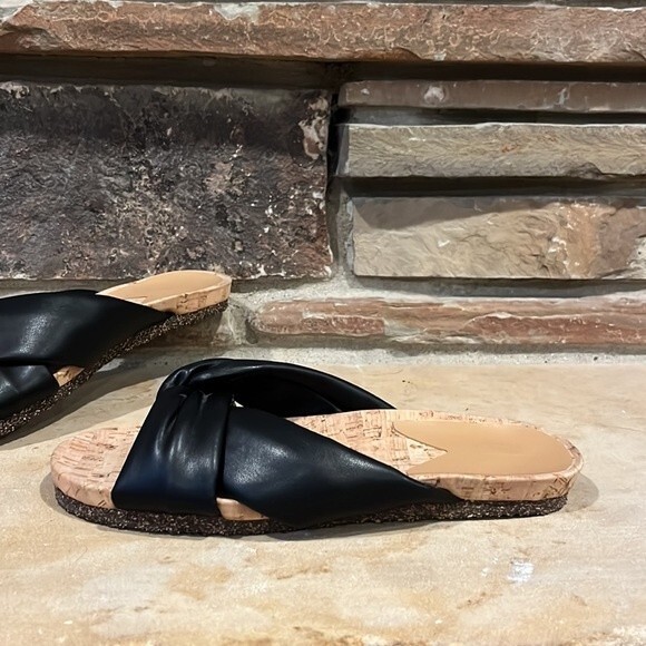 Flattered Lou Twisted Crossover Cork Vegan Leather Sandals - Picture 3 of 7